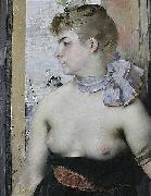 Henri-Lucien Doucet Jeune fille au ruban oil painting on canvas